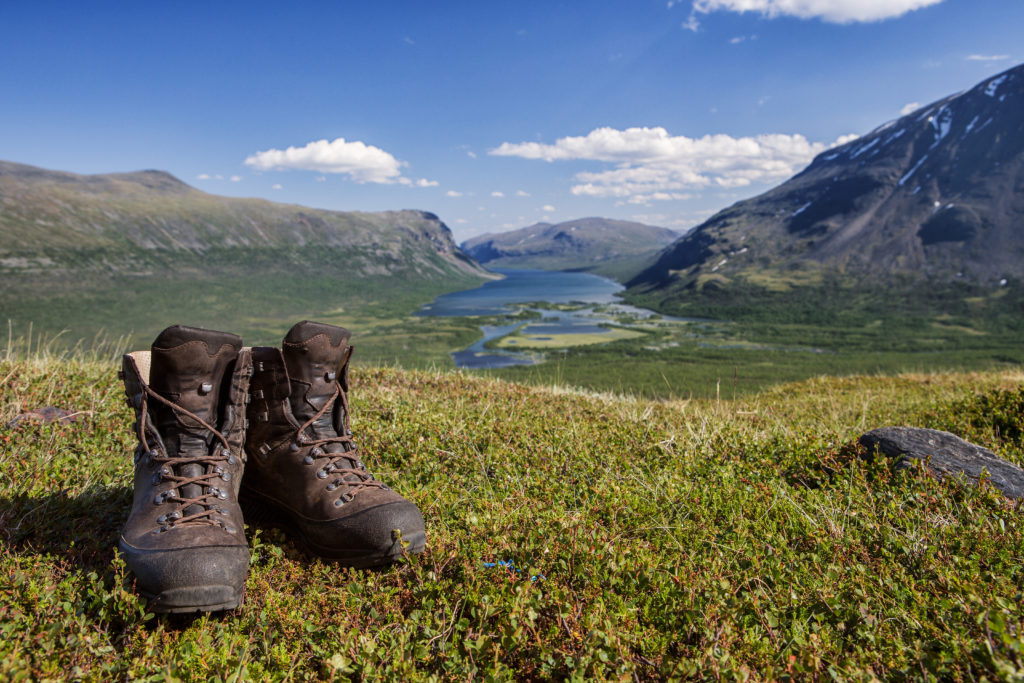 Hiking Boots in the summertime in sweden